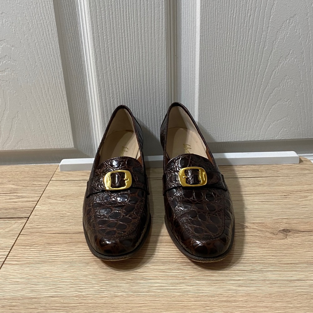 Salvatore Ferragamo Crocodile Loafers Size 6.5 A2 - Picture 3 of 12